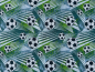 Preview: Baumwoll-Stoff Fußball Petrol Nr 4957